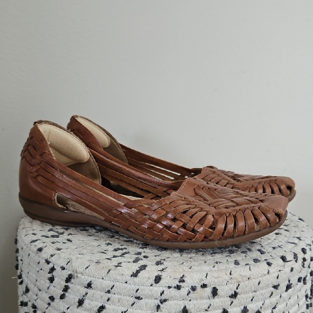 Naturalizer Brown Huarache Leather Flats